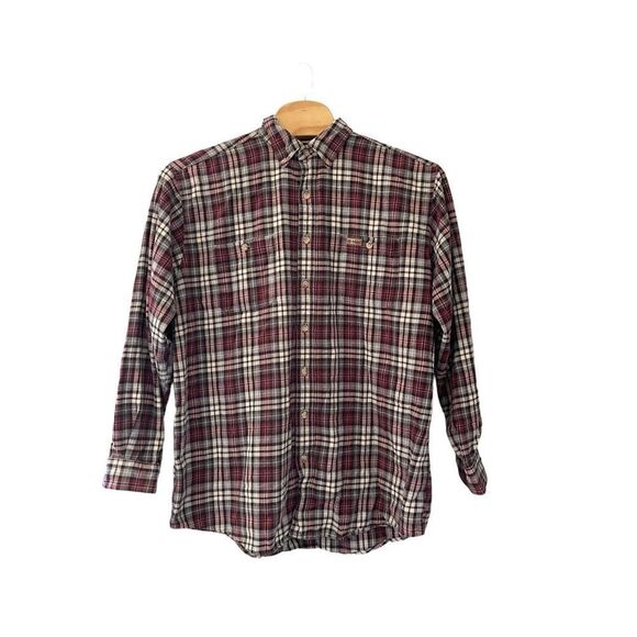 Carhartt Mens Red Plaid Long Sleeve Pocket Western Button Down Shirt XL Tall - Picture 1 of 7